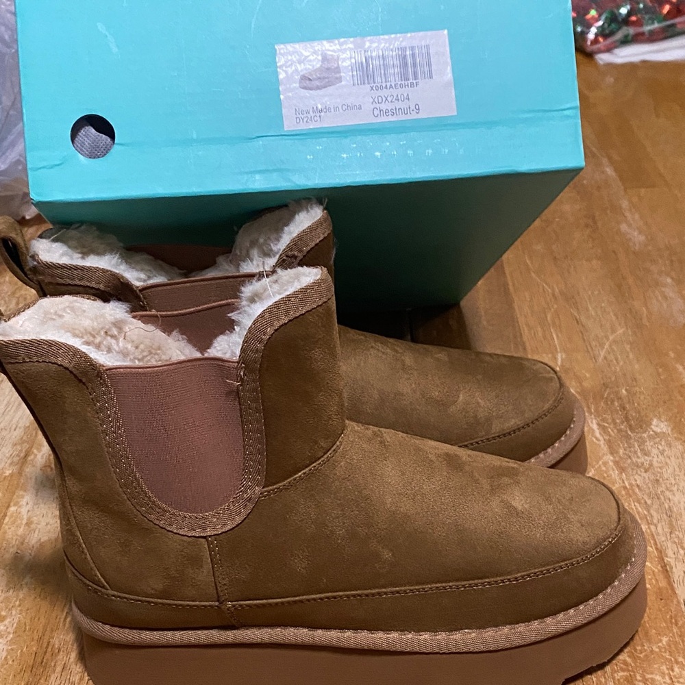 Chestnut Suede Ankle Booties